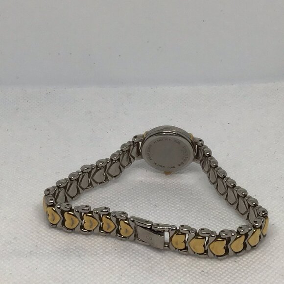 Vintage Bulova Women's Two-Tone Watch with Heart Band and Diamond Accent 98P11 - Picture 12 of 15